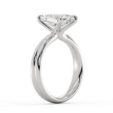 Cushion Cut Tapered Double Band Solitaire Engagement Ring - Calia