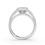 Emerald Cut Bezel Tapered Baguette Engagement Ring - Lula