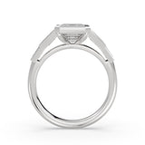 Emerald Cut Bezel Tapered Baguette Engagement Ring - Lula