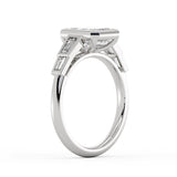 Emerald Cut Bezel Tapered Baguette Engagement Ring - Lula