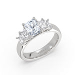 Radiant Cut Engagement Ring with Radiant Side Stones - Josie