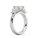 Radiant Cut Engagement Ring with Radiant Side Stones - Josie