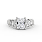 Radiant Cut Engagement Ring with Radiant Side Stones - Josie
