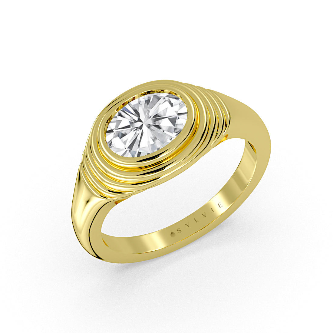 Auravie Ripple Bezel Engagement Ring - Stevie