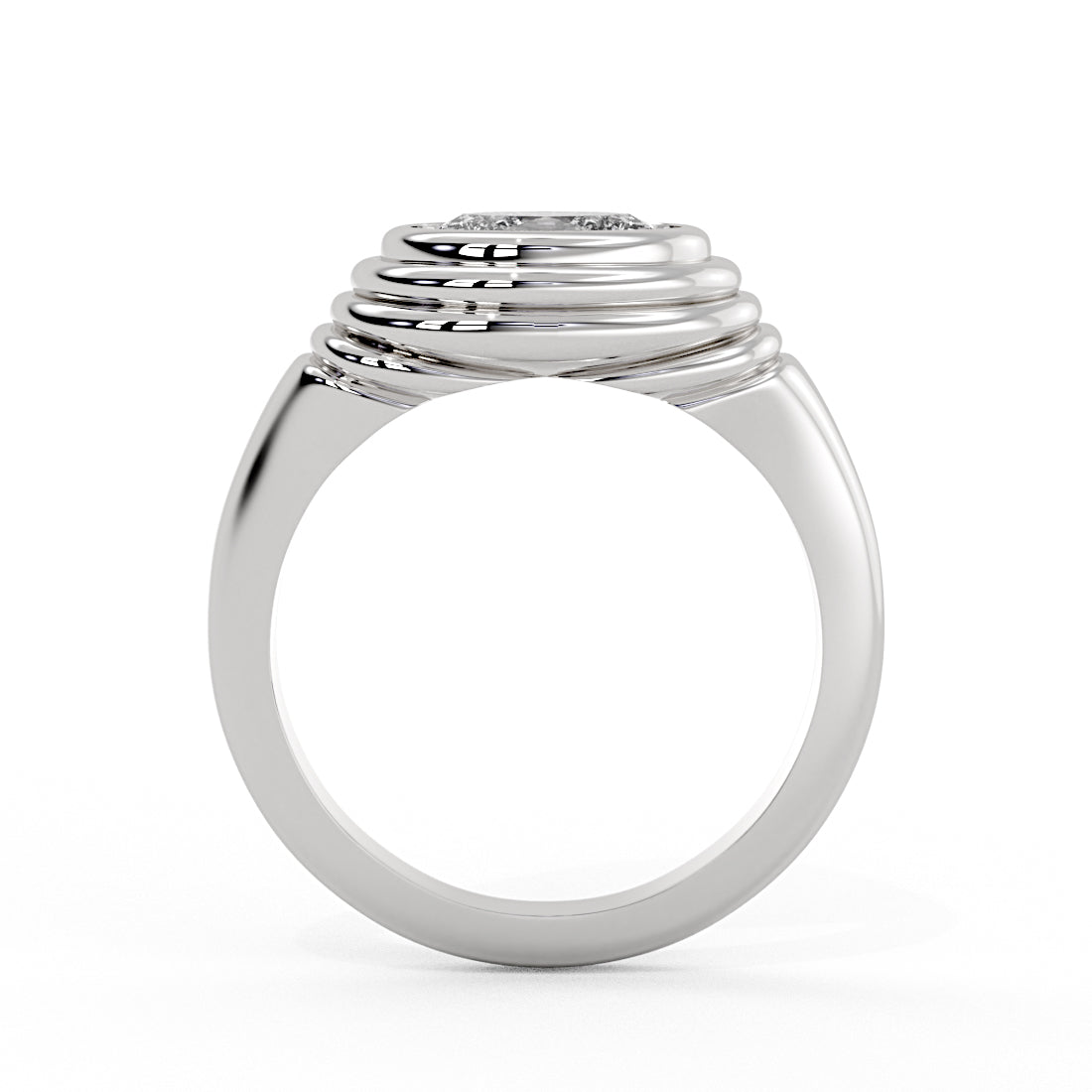 Auravie Ripple Bezel Engagement Ring - Stevie