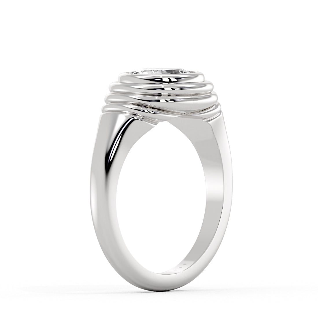 Auravie Ripple Bezel Engagement Ring - Stevie