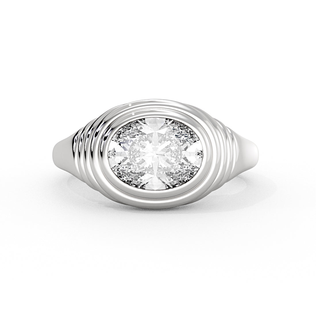 Auravie Ripple Bezel Engagement Ring - Stevie