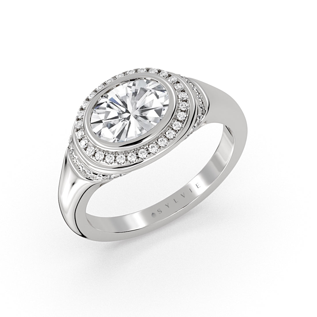 Auravie Ripple Bezel Diamond Engagement Ring - Winnie