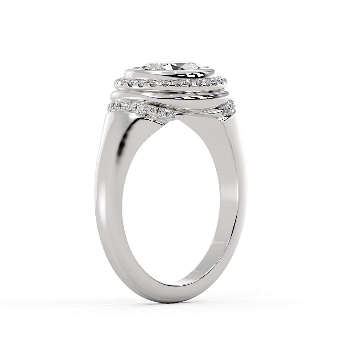 Auravie Ripple Bezel Diamond Engagement Ring - Winnie