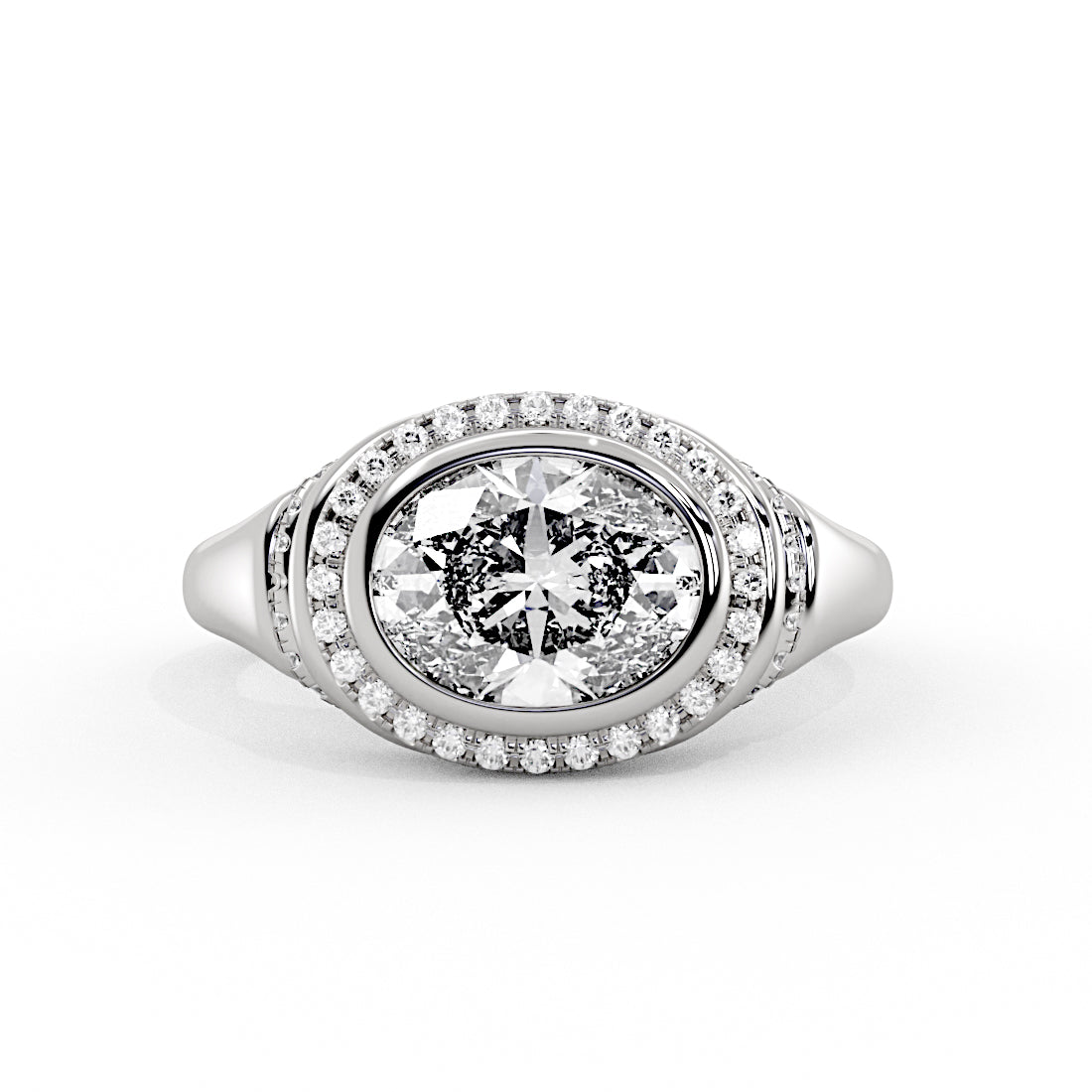 Auravie Ripple Bezel Diamond Engagement Ring - Winnie