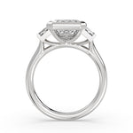 Emerald Cut Baguette Three Stone Engagement Ring - Alessia