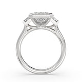 Emerald Cut Baguette Three Stone Engagement Ring - Alessia