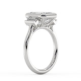 Emerald Cut Baguette Three Stone Engagement Ring - Alessia