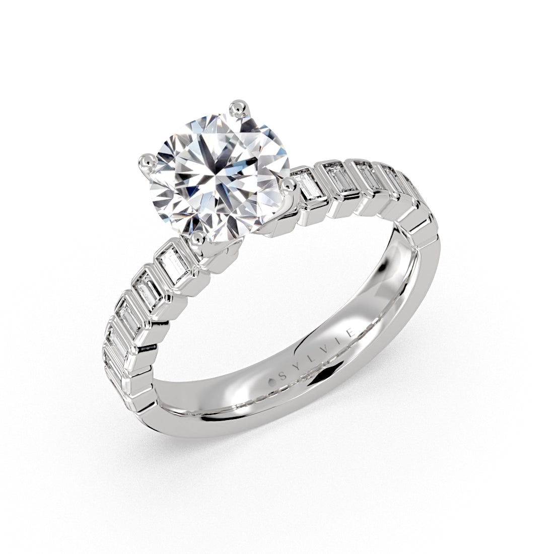Auravie Bezel Baguette Engagement Ring - Lilah