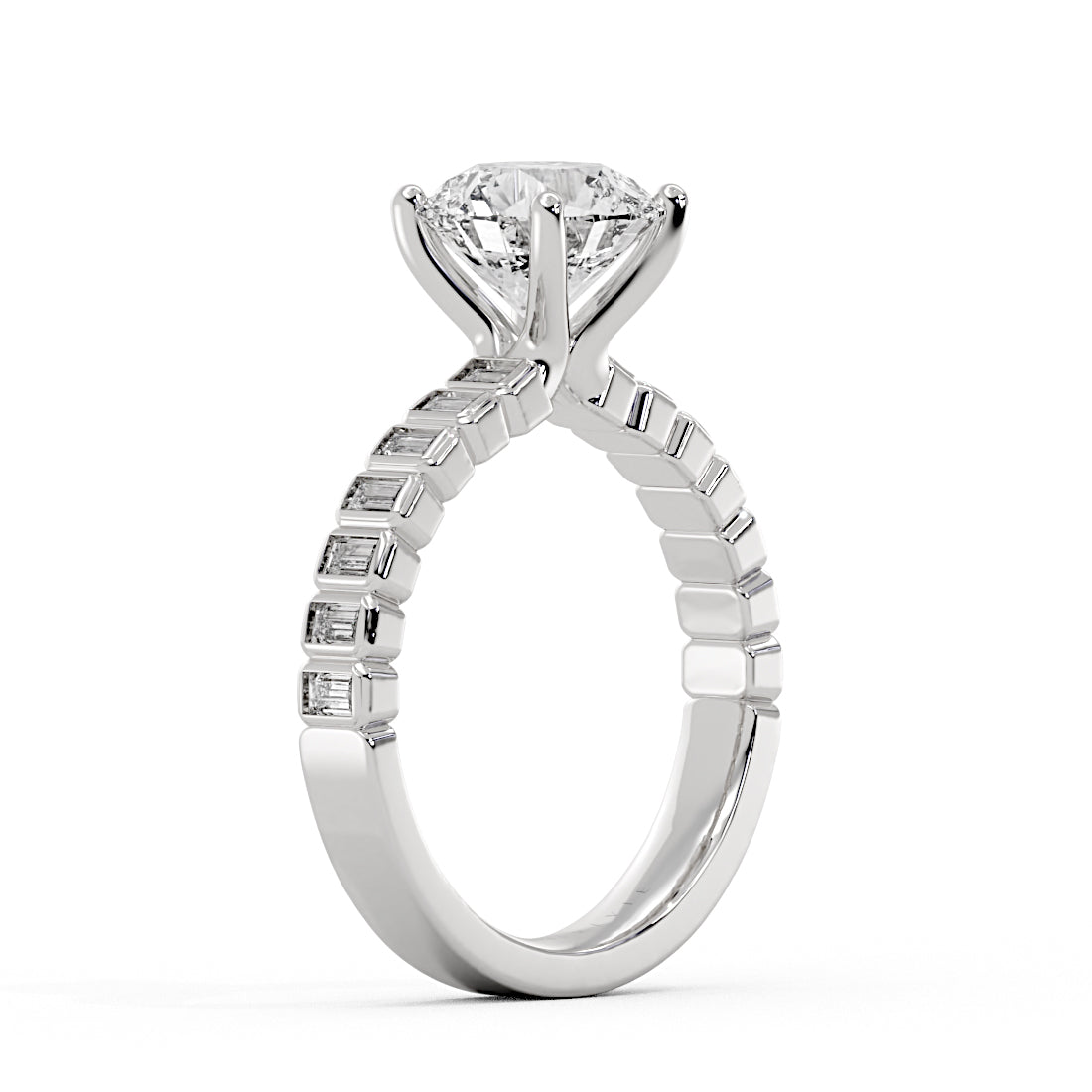 Auravie Bezel Baguette Engagement Ring - Lilah