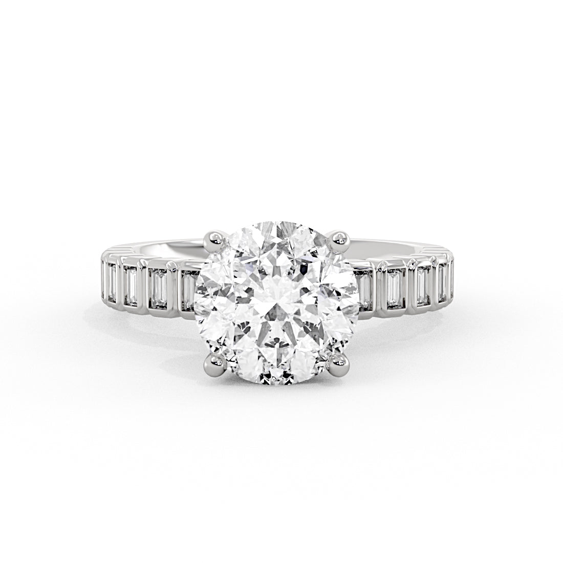 Auravie Bezel Baguette Engagement Ring - Lilah