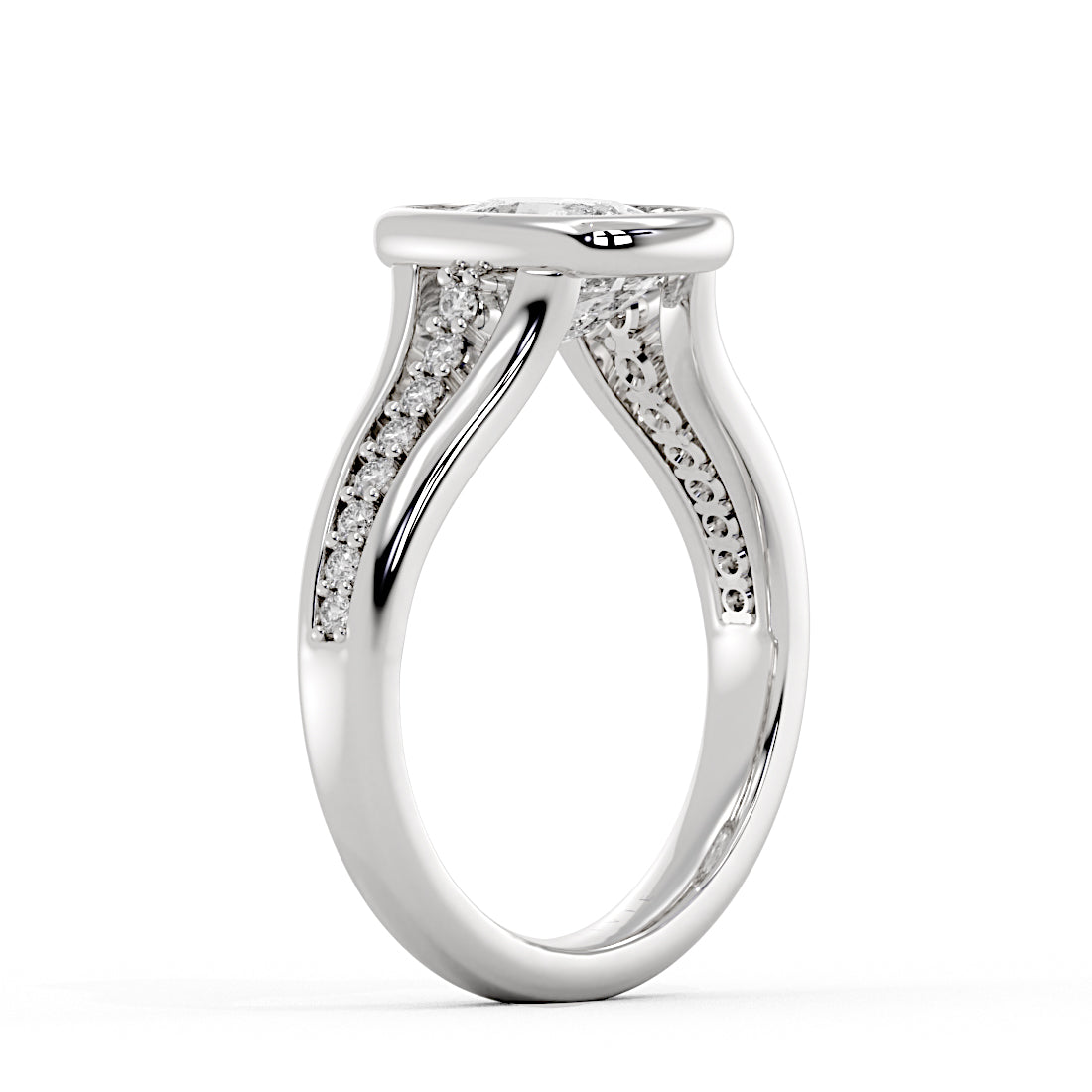 Auravie Bezel and Channel Diamond Engagement Ring - Jane