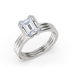 Shell Auranova Triple Band Half Bezel Solitaire Engagement Ring - Selah