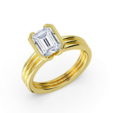 Shell Auranova Triple Band Half Bezel Solitaire Engagement Ring - Selah