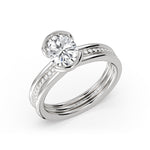 Auravie Half Bezel Channel Diamond Engagement Ring - Freya