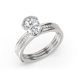 Auravie Half Bezel Channel Diamond Engagement Ring - Freya