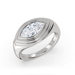 Auravie East to West Marquise Ripple Bezel Solitaire Engagement Ring - Leighton