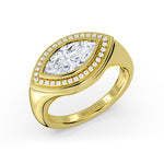 Auravie East to West Marquise Diamond Ripple Bezel Engagement Ring - Joy