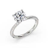 Round Cut Bezel Band Engagement Ring - Raya