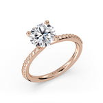 Round Cut Bezel Band Engagement Ring - Raya