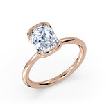 Shell Auranova Half Bezel Solitaire Engagement Ring - Lena