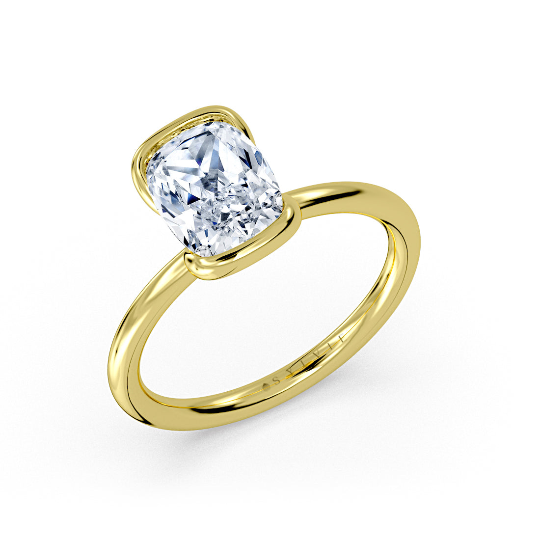Shell Auranova Half Bezel Solitaire Engagement Ring - Lena
