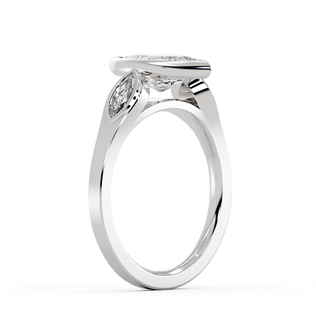 Shell Auranova Marquise Three Stone Engagement Ring - Miley