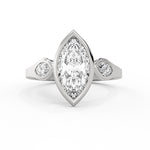 Shell Auranova Marquise Three Stone Engagement Ring - Miley