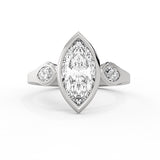 Shell Auranova Marquise Three Stone Engagement Ring - Miley