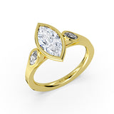 Shell Auranova Marquise Three Stone Engagement Ring - Miley