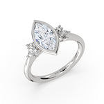Marquise Cut Bezel Set Multi Stone Engagement Ring - Delia