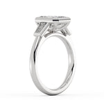 Emerald Cut Bezel Tapered Baguette Three Stone Engagement Ring - Amara