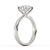 Round Cut Tapered Solitaire Engagement Ring - Gloria