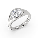 Shell Auranova Half Bezel Oval Diamond Engagement Ring - Penny