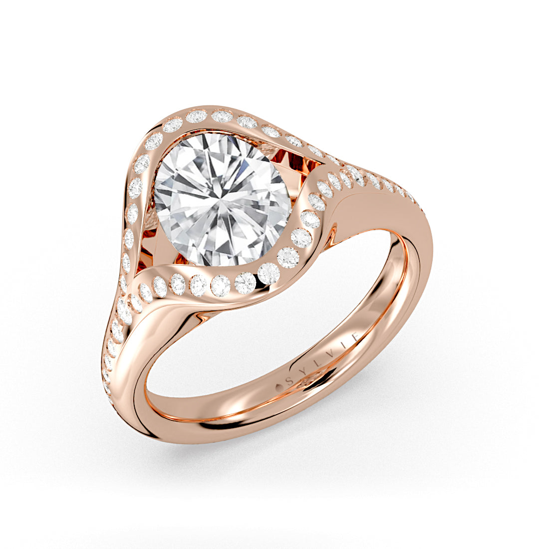 Shell Auranova Riva Flush Set Diamond Engagement Ring - Maxine