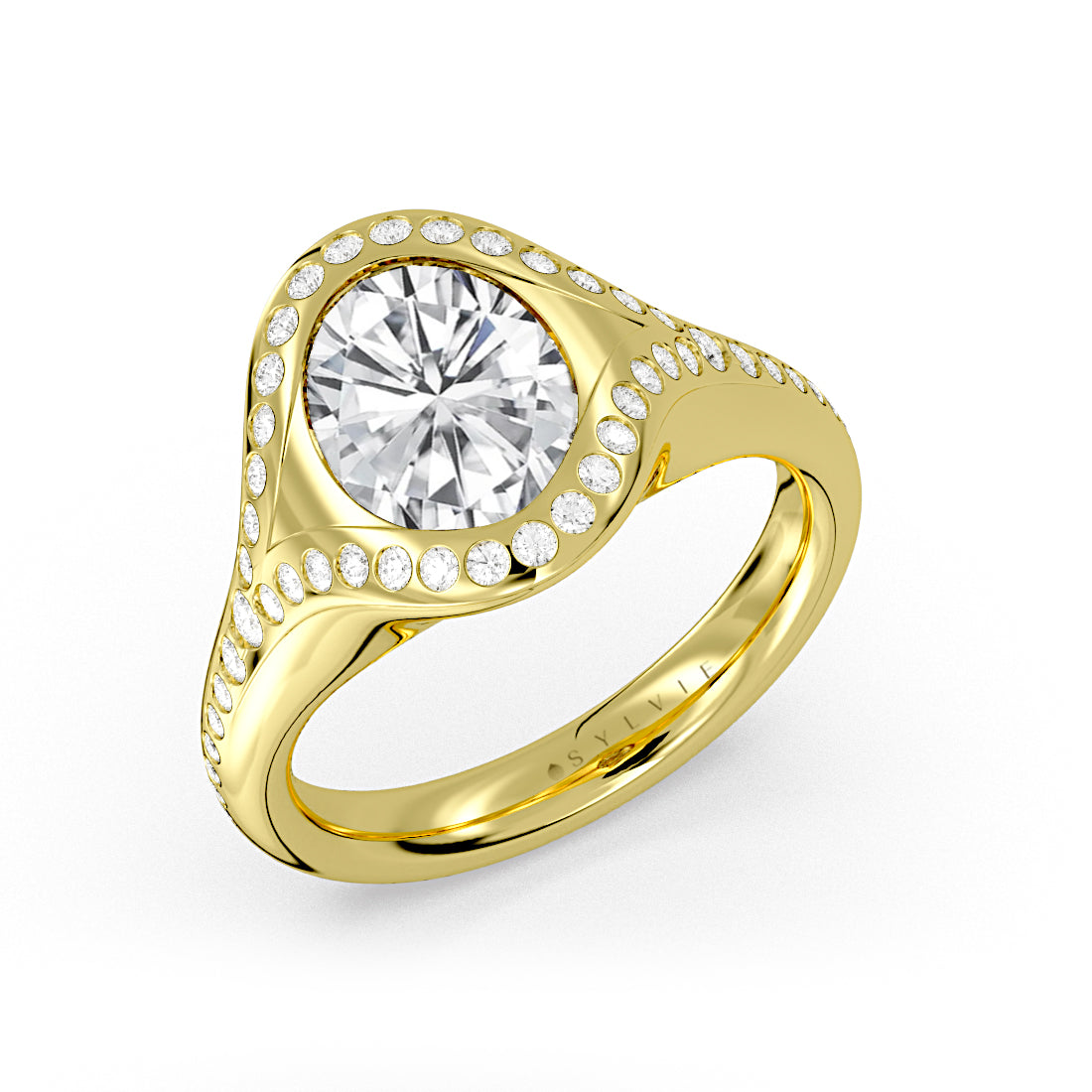Shell Auranova Riva Flush Set Diamond Engagement Ring - Maxine