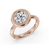 Auravie Thick Bezel Engagement Ring with Hidden Halo - Zuri