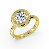 Auravie Thick Bezel Engagement Ring with Hidden Halo - Zuri