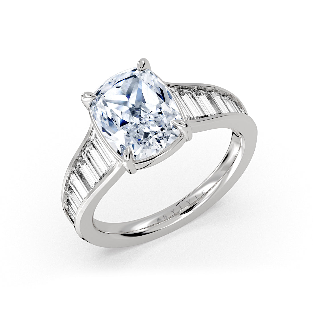 Encore Graduated Channel Baguette Engagement Ring - Phoebe