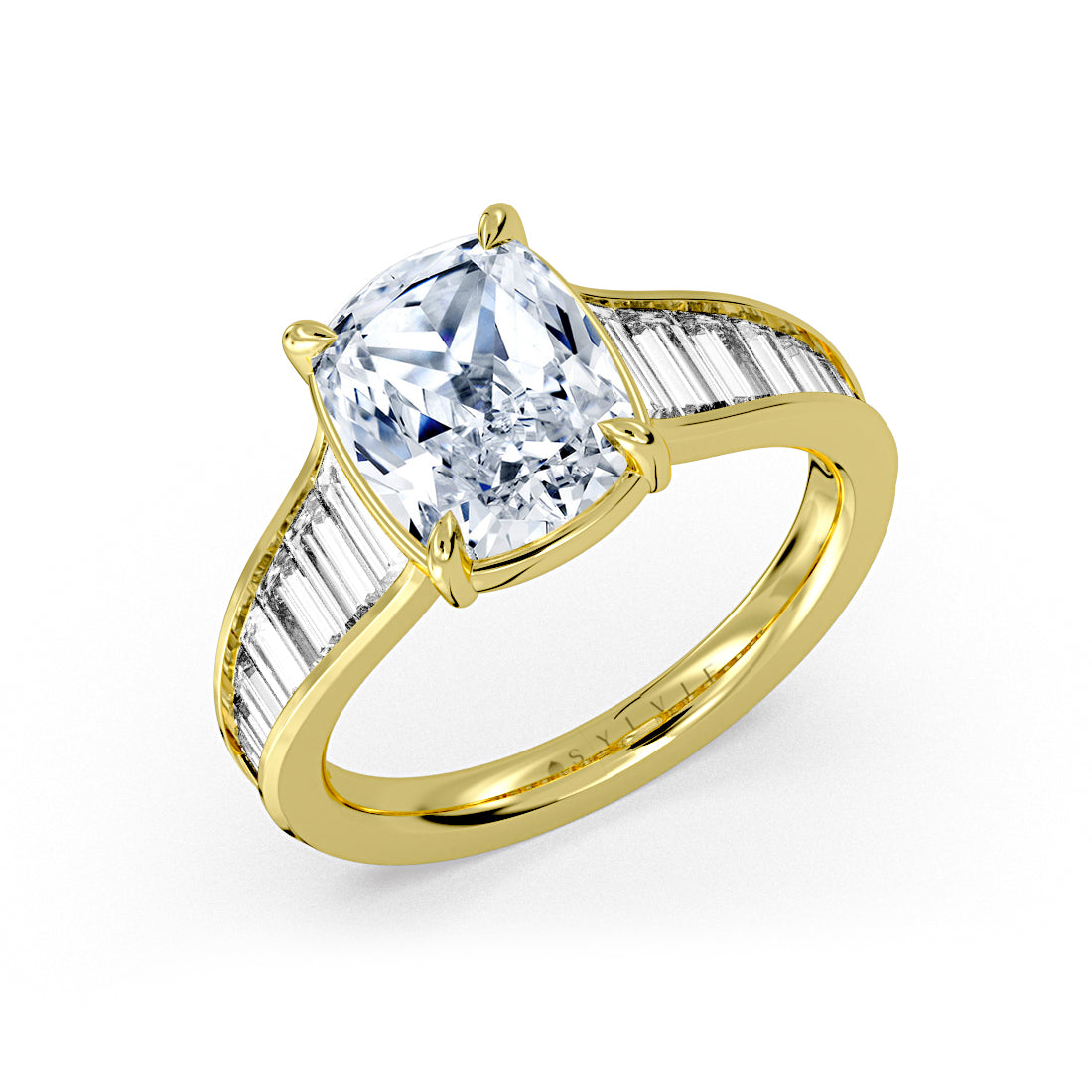 Encore Graduated Channel Baguette Engagement Ring - Phoebe