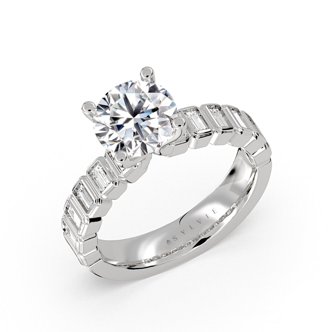 Auravie Bezel Baguette Engagement Ring - Nellie