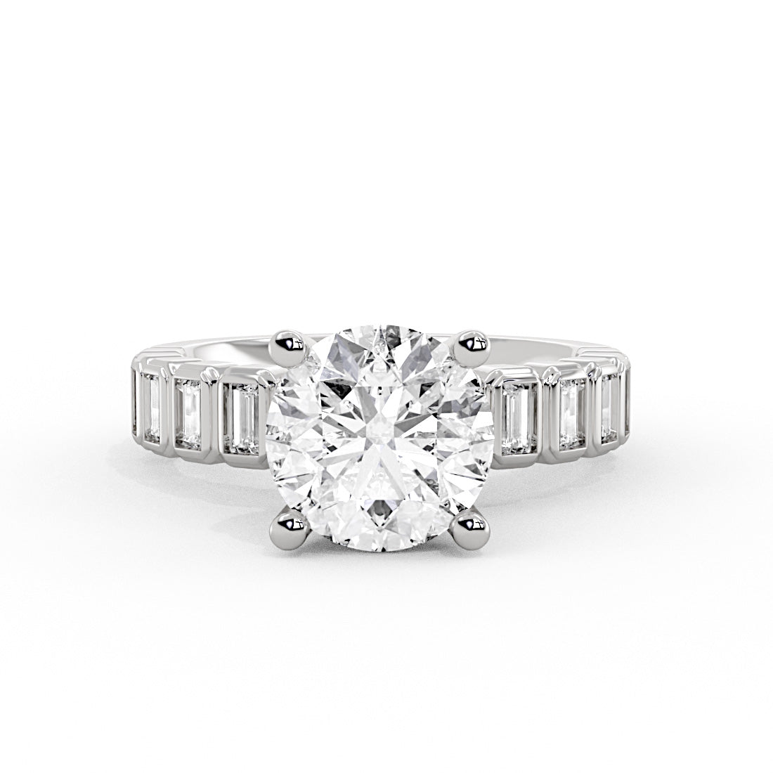 Auravie Bezel Baguette Engagement Ring - Nellie