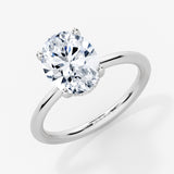 Oval Cut Solitaire Hidden Halo Engagement Ring - Malia