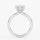 Oval Cut Solitaire Hidden Halo Engagement Ring - Malia