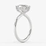 Oval Cut Solitaire Hidden Halo Engagement Ring - Malia
